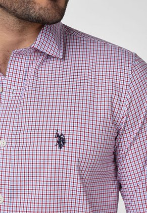 Camisa Blanco-Rojo-Azul Claro US POLO ASSN
