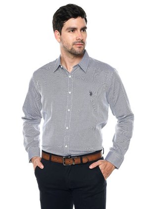 Camisa Azul-Blanco Us Polo Assn