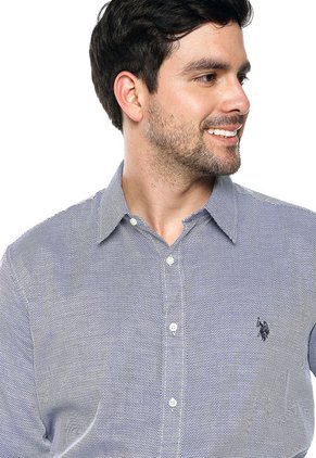 Camisa Azul-Blanco Us Polo Assn