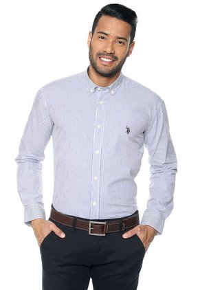 Camisa Azul-Blanco Us Polo Assn