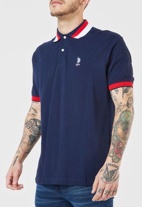 Polo Azul-Blanco-Rojo Us Polo Assn