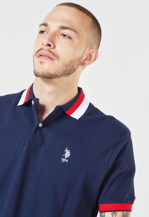 Polo Azul-Blanco-Rojo Us Polo Assn