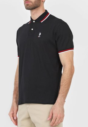 Camiseta Polo Negro-Rojo-Blanco Us Polo Assn