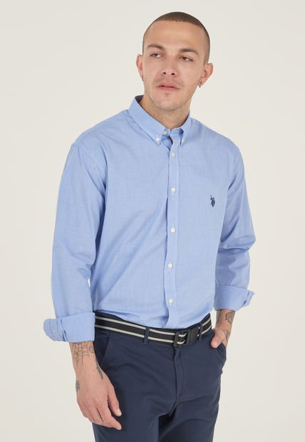 Camisa Azul-Blanco Us Polo Assn