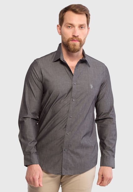 Camisa U.S. POLO ASSN. Gris Oscuro