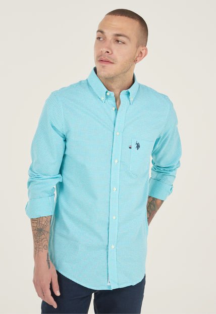 Camisa Turquesa-Blanco Us Polo Assn