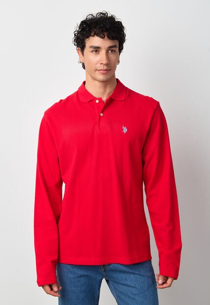Polo Manga Larga U.S. POLO ASSN. Rojo