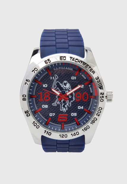 Reloj Plateado-Azul-Rojo Us Polo Assn