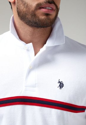 Polo Blanco-Rojo-Azul Navy Us Polo Assn