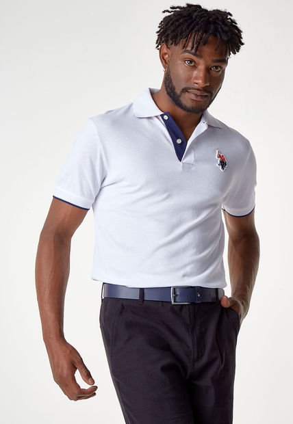 Polo Blanco-Azul-Rojo Us Polo Assn