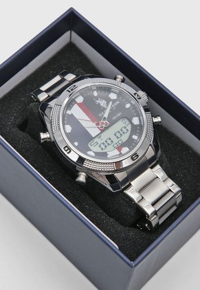 Reloj Plateado-Azul-Rojo Us Polo Assn