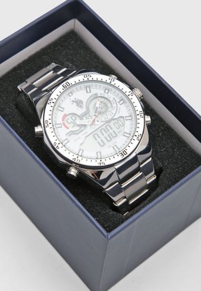 Reloj Plateado-Blanco Us Polo Assn