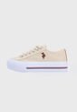 Tenis Lifestyle Beige-Blanco Us Polo Assn de US Polo Assn