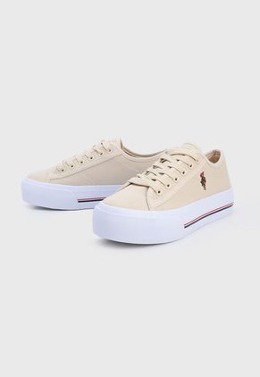 Tenis Lifestyle Beige-Blanco Us Polo Assn