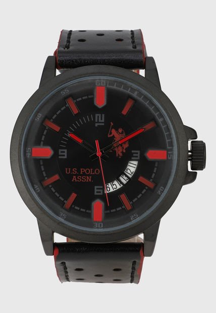 Reloj Negro-Rojo Us Polo Assn