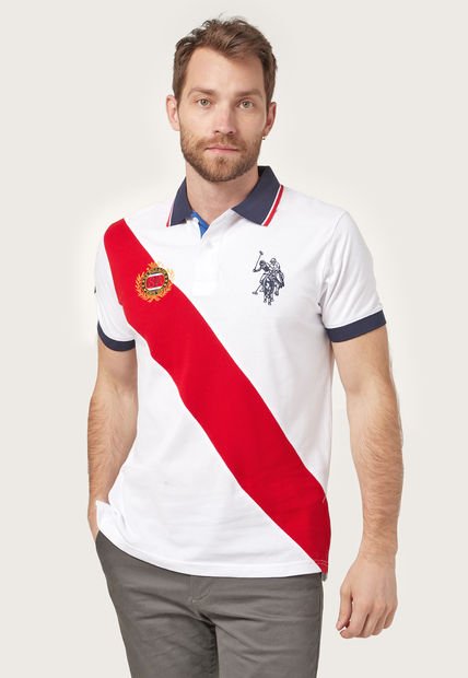 Polo Blanco-Rojo-Azul Navy Us Polo Assn