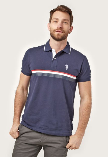 Polo Azul Navy-Rojo-Blanco Us Polo Assn