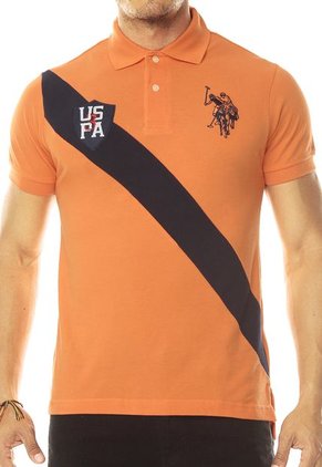 Camiseta Polo Naranja-Azul US Polo Assn.