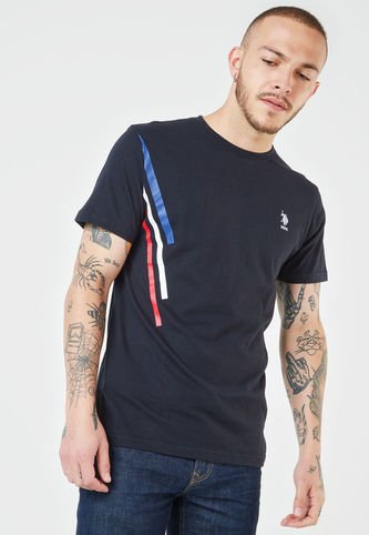 US Polo Assn - Camiseta Azul Navy-Blanco-Rojo Us Polo Assn