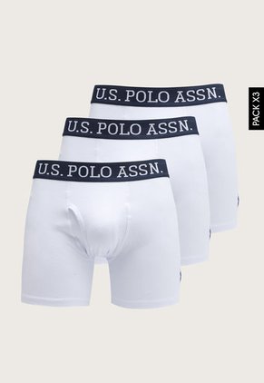 Bóxer Trío Blanco-Azul Navy Us Polo Assn