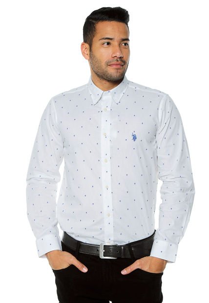Camisa Blanco-Azul Us Polo Assn