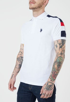Camiseta Polo Blanco-Azul-Rojo Us Polo Assn