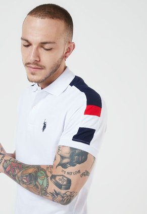 Camiseta Polo Blanco-Azul-Rojo Us Polo Assn