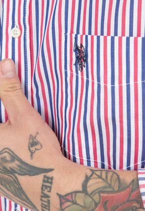 Camisa Blanco-Azul-Rojo Us Polo Assn