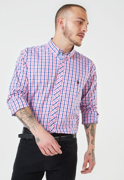 Camisa Rosa-Azul-Blanco Us Polo Assn