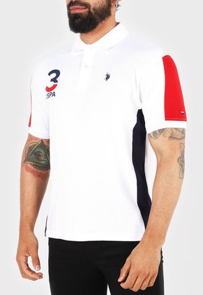 Polo Blanco-Rojo-Azul Us Polo Assn