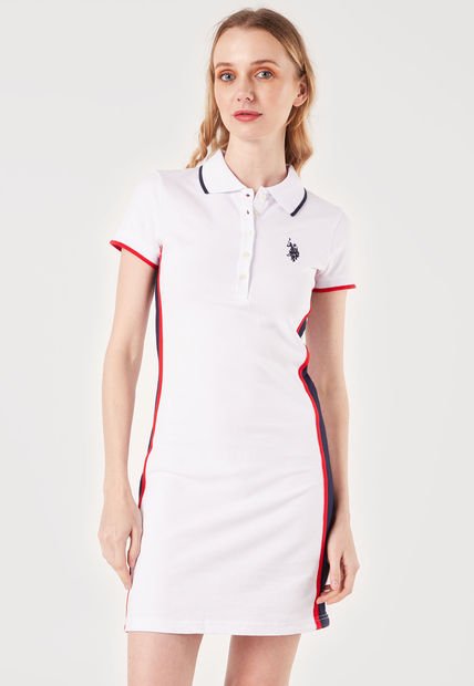 Vestido Blanco-Azul-Rojo Us Polo Assn