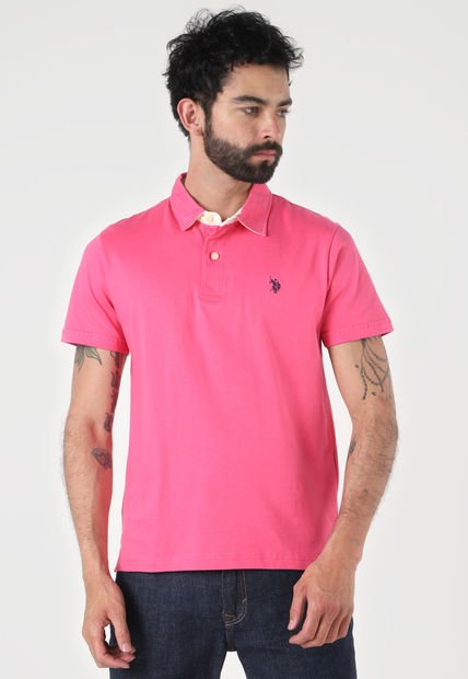 Camiseta Polo Fucsia-Beige Us Polo Assn