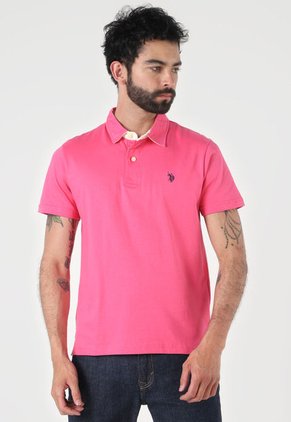 Camiseta Polo Fucsia-Beige Us Polo Assn