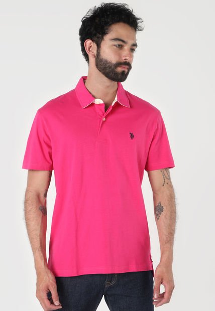 Camiseta Polo Fucsia-Beige Us Polo Assn