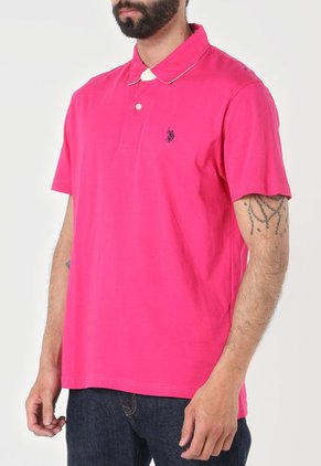 Camiseta Polo Fucsia-Beige Us Polo Assn