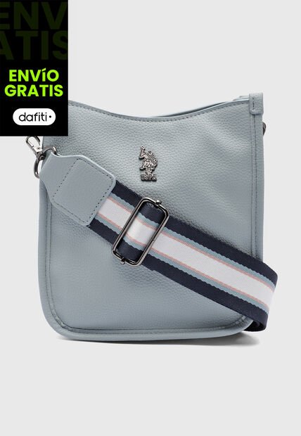 Bolso Manos Libres Azul Grisáceo-Blanco US POLO ASSN