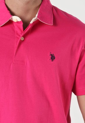 Camiseta Polo Fucsia-Beige Us Polo Assn