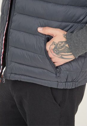 Chaleco Acolchado Gris Oscuro-Negro Us Polo Assn