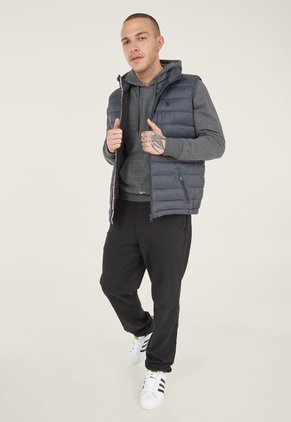 Chaleco Acolchado Gris Oscuro-Negro Us Polo Assn