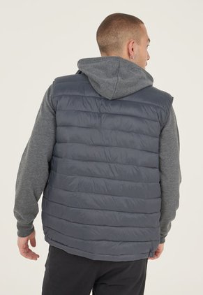 Chaleco Acolchado Gris Oscuro-Negro Us Polo Assn