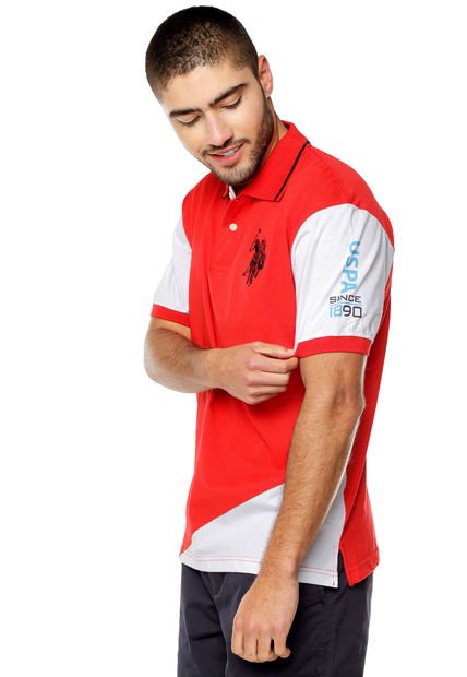rattle Blacken Silicon Camiseta Polo Rojo-Blanco US Polo Assn - Compra Ahora | Dafiti Colombia