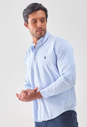 Camisa Celeste-Blanco Us Polo Assn