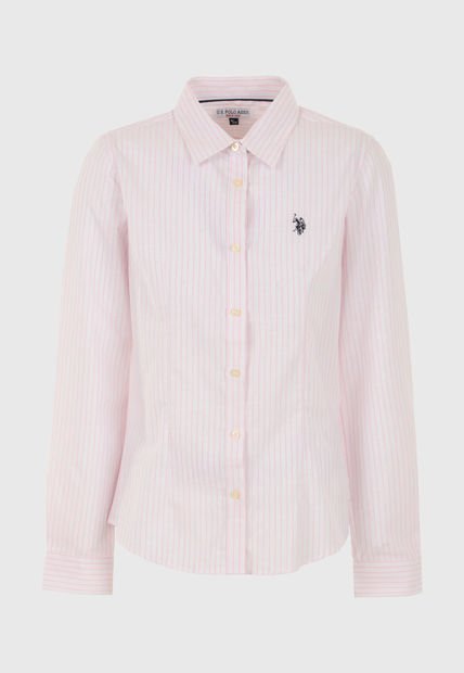 Camisa Blanco-Rosa-Azul Navy US POLO ASSN