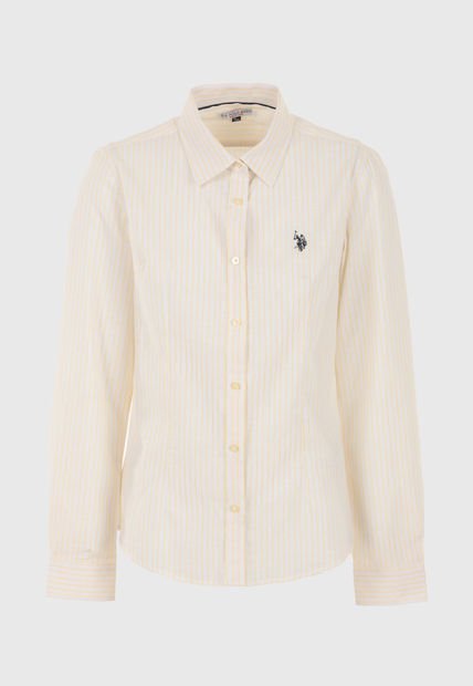 Camisa Blanco-Amarillo-Azul Navy US POLO ASSN
