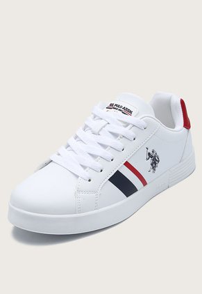 Tenis Lifestyle Blanco-Rojo-Azul Navy Us Polo Assn
