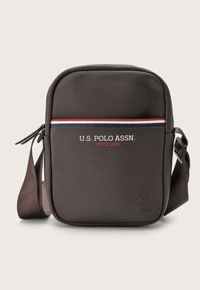Bolso Manos Libres Marrón-Blanco-Rojo Us Polo Assn