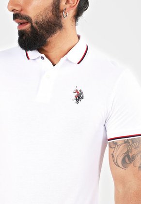 Polo Blanco-Rojo-Azul Us Polo Assn