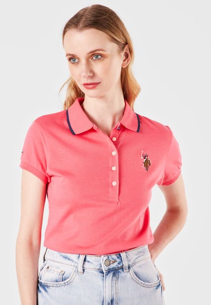 Camiseta Polo Rosa-Azul Us Polo Assn