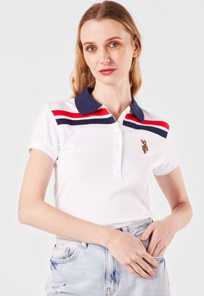 Polo Blanco-Azul-Rojo Us Polo Assn