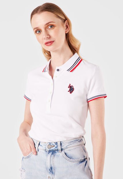 Polo Blanco-Azul-Rojo Us Polo Assn